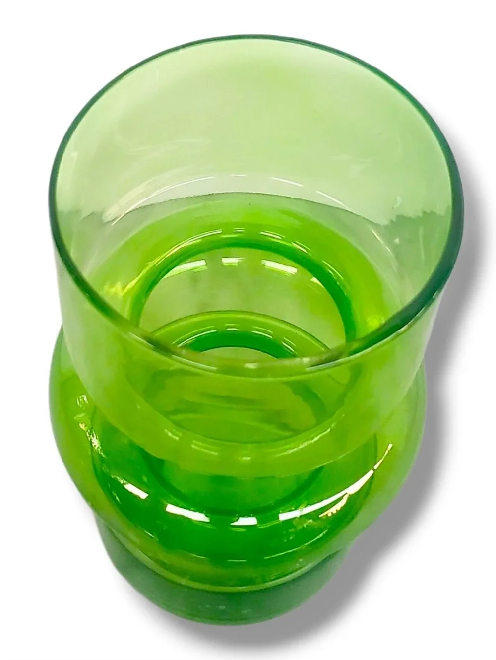 Vintage Lime Green Glass Bud Vase Retro Mid Century Modern Decorative Vase
